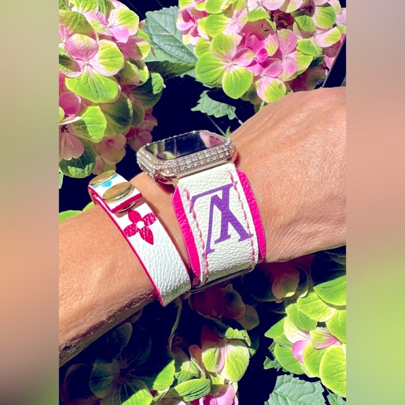 💗 White multicolor Apple Watch strap band Handmade ♻️